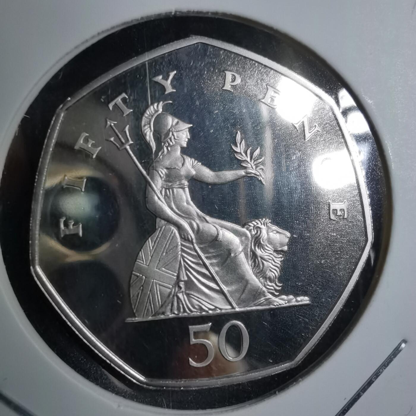 沼泽如烟--第887场 英国1999年50便士精制币