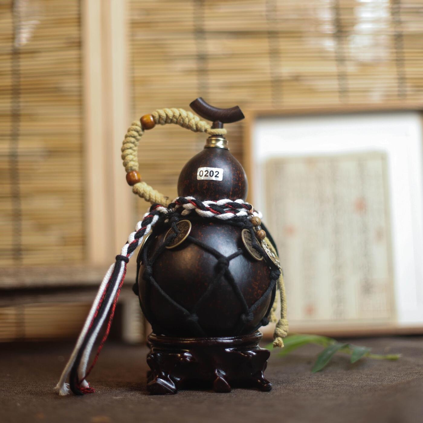 听雨轩（9）精品 非遗工艺天然大漆酒葫芦 一物一图专场 精品非遗工艺天然大漆酒葫芦0202 500ml