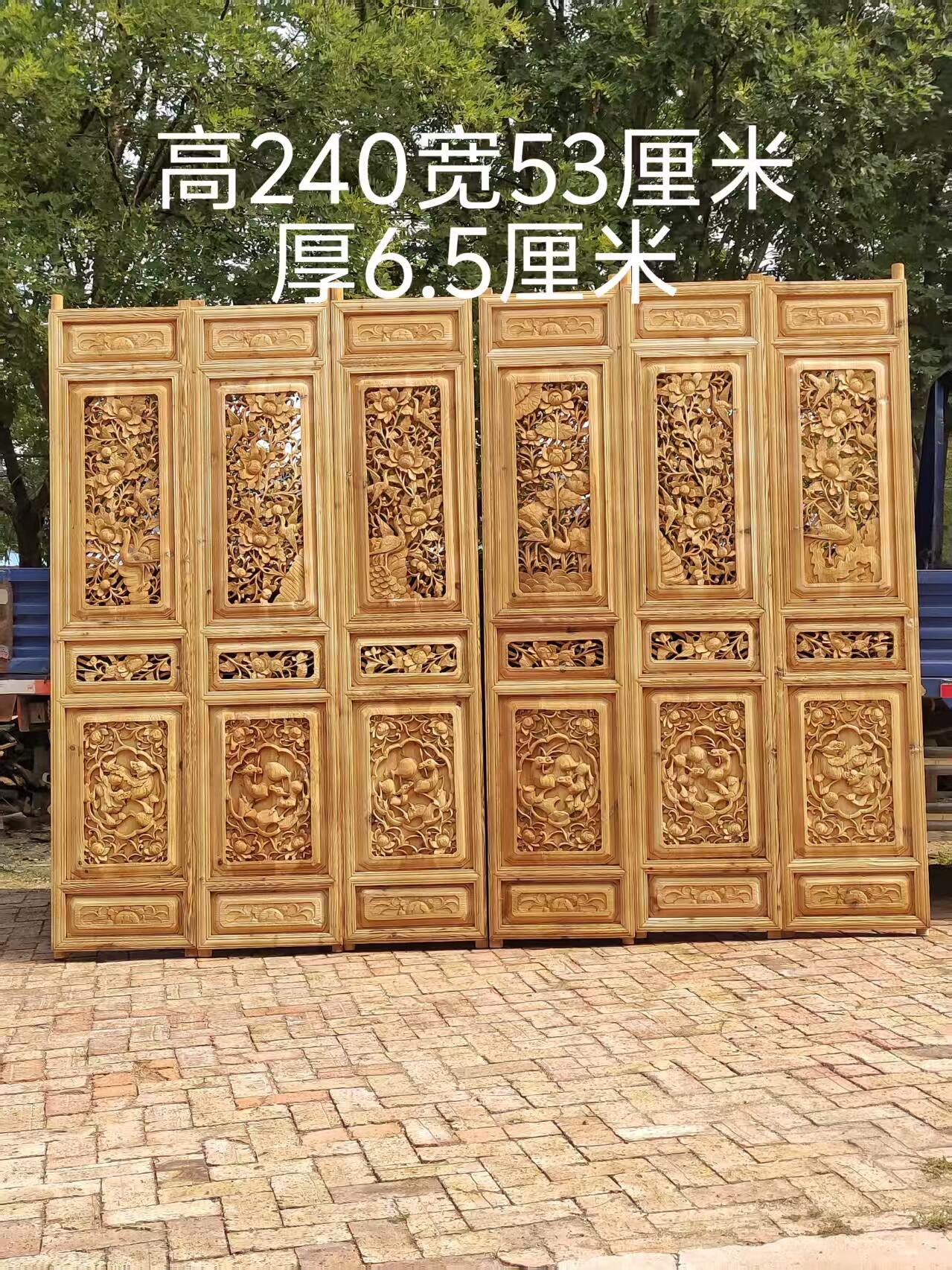 精品老屏风隔扇一套，五层花雕刻，纯手工打造，全品包老，是民宿酒店会所装修佳品