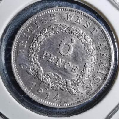 沼泽如烟--第887场 - 英属西非1914年6便士银币