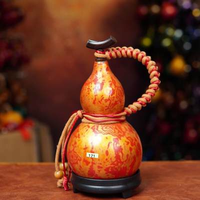 听雨轩（9）精品 非遗工艺天然大漆酒葫芦 一物一图专场 - 非遗大漆犀皮漆酒葫芦171  350ml