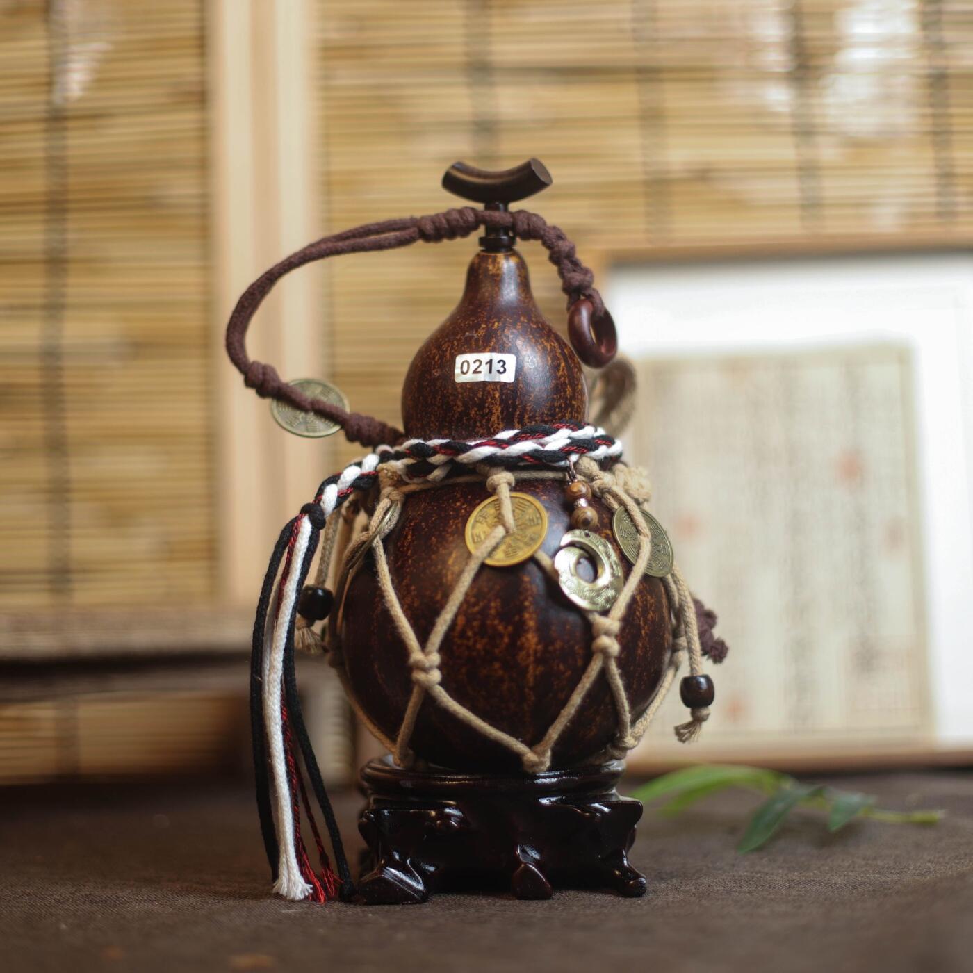 听雨轩（9）精品 非遗工艺天然大漆酒葫芦 一物一图专场 精品非遗工艺天然大漆酒葫芦0213 600ml