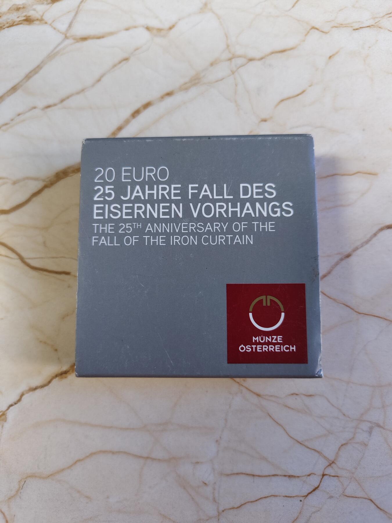 第180期拍卖【长期征集拍品】【北京币展专场】 获奖奥地利2014年柏林墙铁幕倒下25周年纪念银币，900银，20克