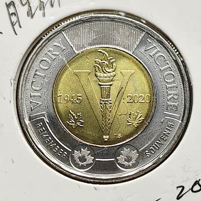 【全场包邮】纯粹捡漏拍472场（免费代拍第9场） - 加拿大2020年2元二战胜利75周年本色双色纪念币