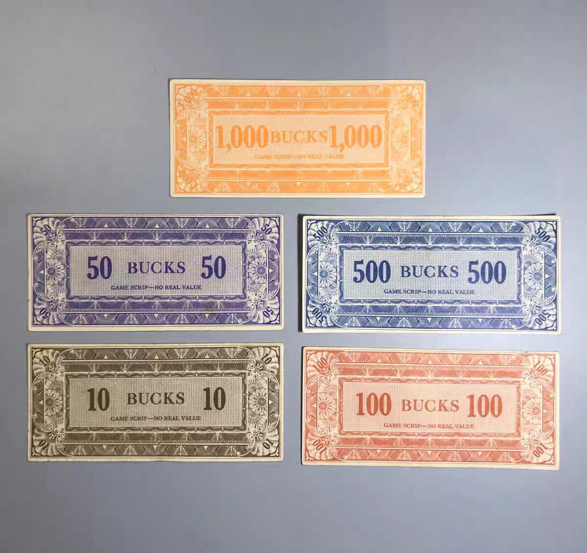 10月26号晚上8点 外国纸币自动截拍第46场 游戏代用币 10,50,100,500,1000bucks
