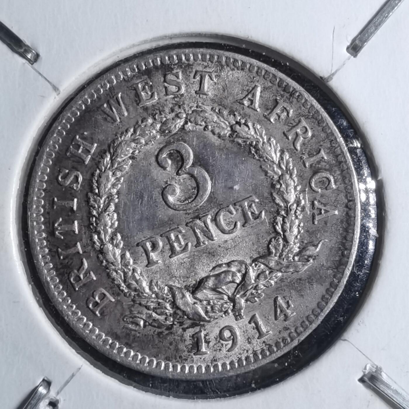 沼泽如烟--第887场 英属西非1914年3便士银币