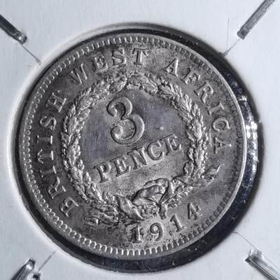 沼泽如烟--第887场 - 英属西非1914年3便士银币