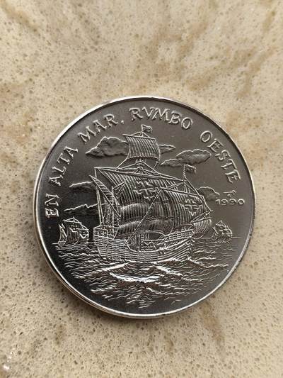 道一币馆币章第一百五十二场 - 古巴1990年发现古巴500周年1比索纪念币