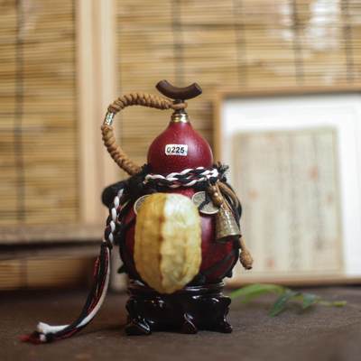 听雨轩（十九）天然大漆酒葫芦专场（一图一物） - 精品非遗工艺天然大漆酒葫芦0225  600ml