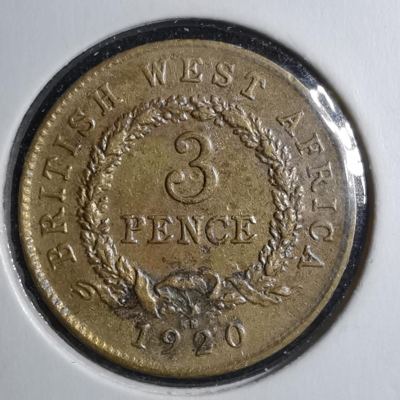 沼泽如烟--第887场 英属西非1920年3便士KN版