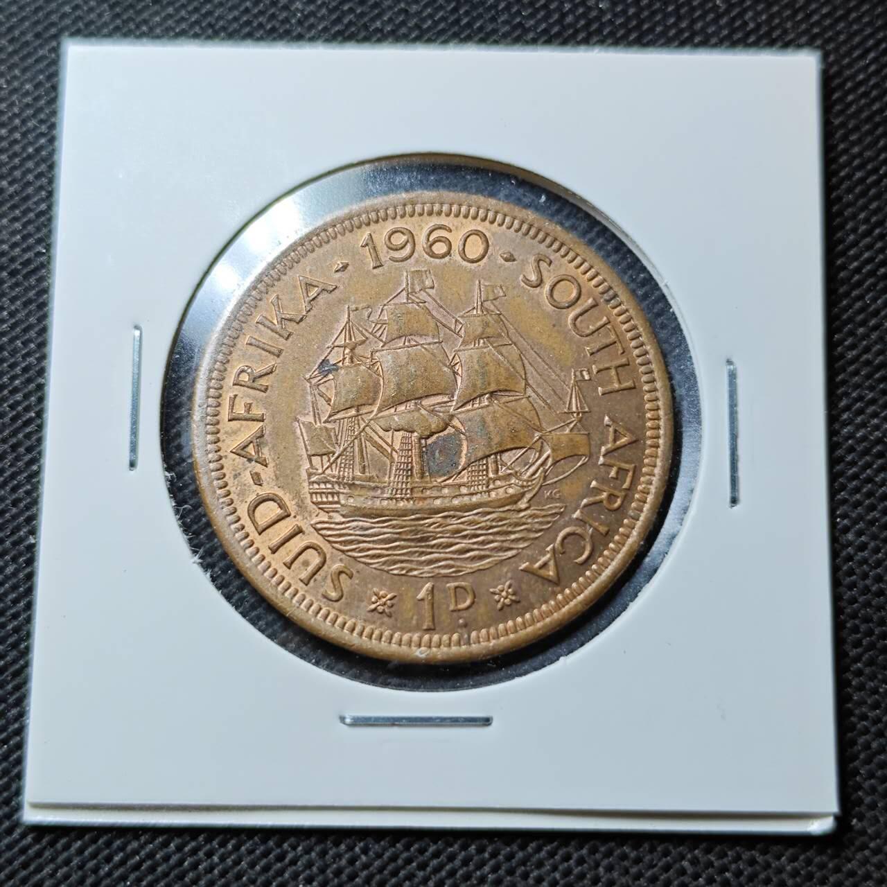 KK钱币收藏小铺  第359场  2月预留时间 周末发货  1960英属南非1便士铜币