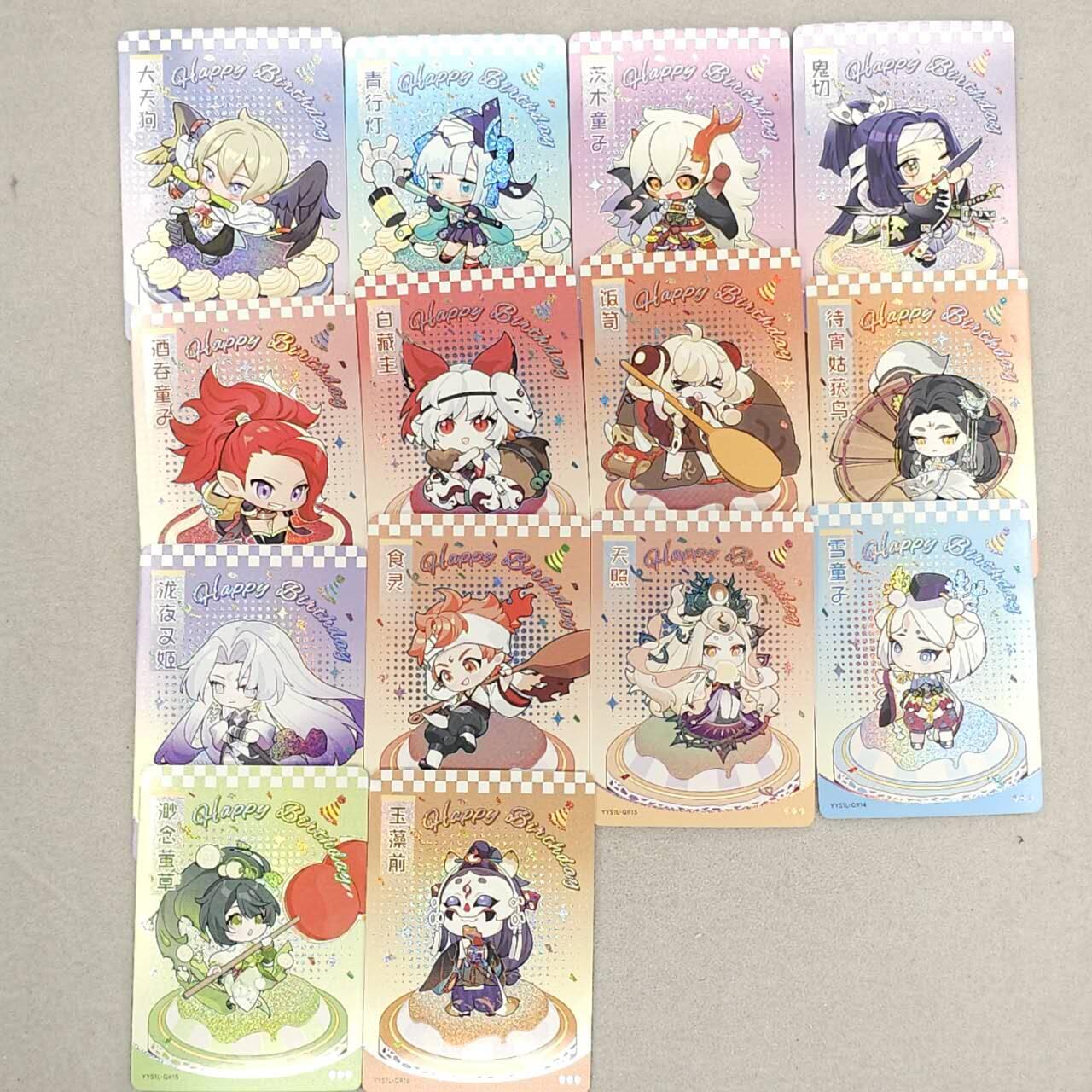 龙虎卡牌第六一场 （无佣金，单场满200元包邮，欢迎送拍） 14张不重复 闪魂✘阴阳师9周年 Q版卡（缺三张 02 03 17）