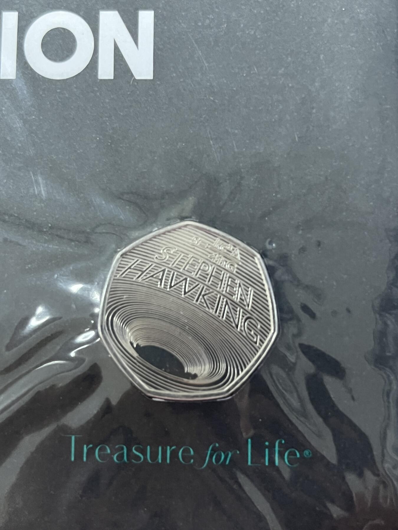 第180期拍卖【长期征集拍品】【北京币展专场】 卡装英国2019年霍金黑洞50便士铜镍合金纪念币