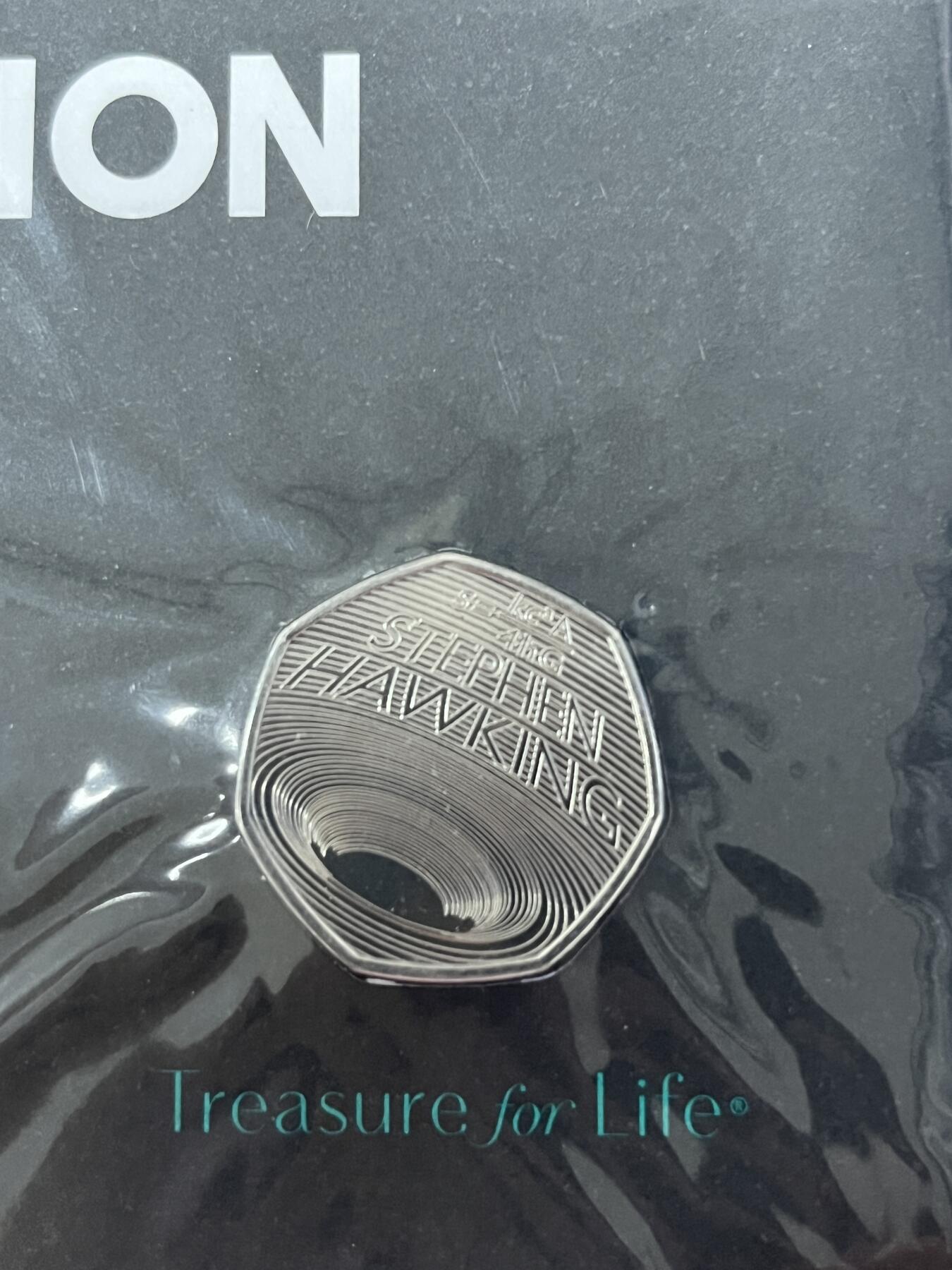 第180期拍卖【长期征集拍品】【北京币展专场】 卡装英国2019年霍金黑洞50便士铜镍合金纪念币