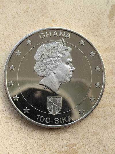 道一币馆币章第一百五十二场 - 加纳2002年伊丽莎白王太后逝世100西卡克朗型纪念币