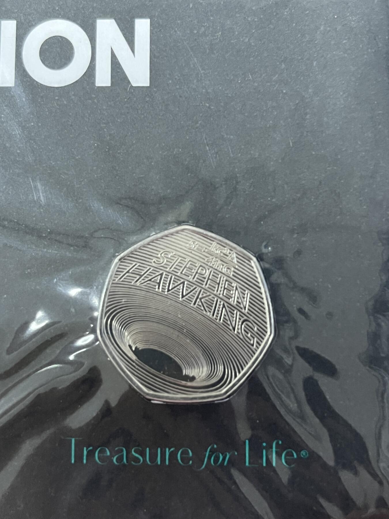 第180期拍卖【长期征集拍品】【北京币展专场】 卡装英国2019年霍金黑洞50便士铜镍合金纪念币