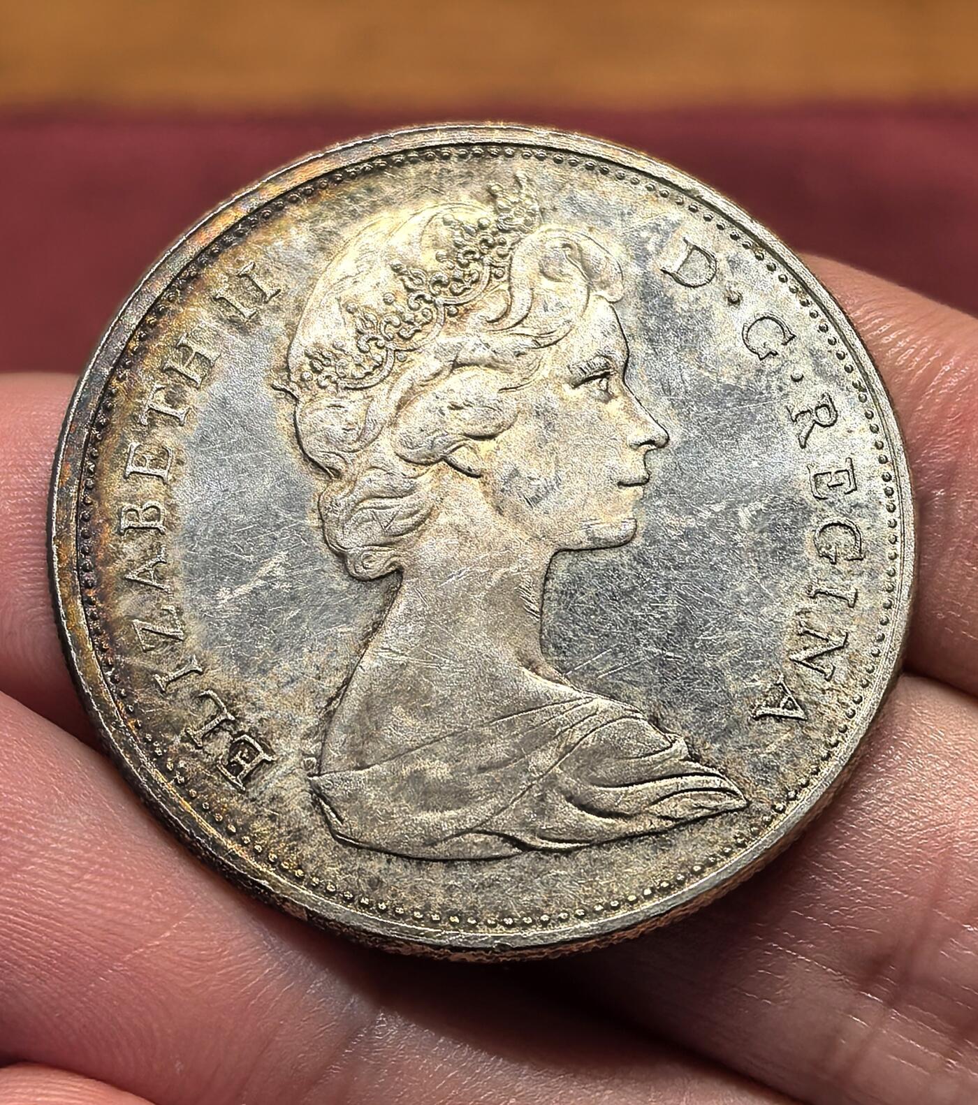 南宋泉阁俄币 外币 国币 专场第十八期 【送拍无额外佣金】 加拿大 1965年 1加元划船大银币 23.3g 800银 包浆漂亮 好品