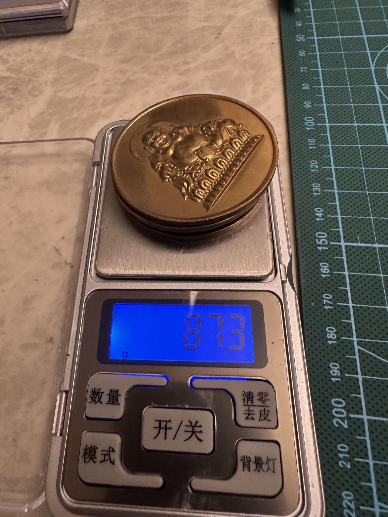 蒂克钱币-第46场 日本章牌专场 日本回流 佛教铜章3枚49mm 87g 