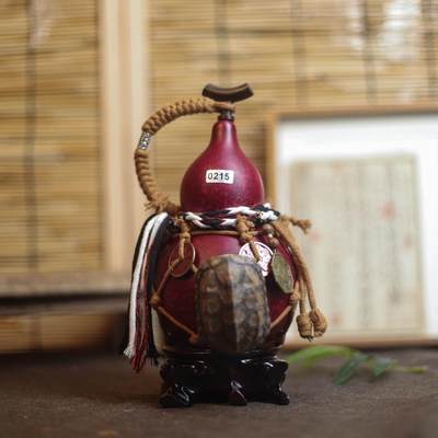 听雨轩（十九）天然大漆酒葫芦专场（一图一物） - 精品非遗工艺天然大漆酒葫芦0215  600ml