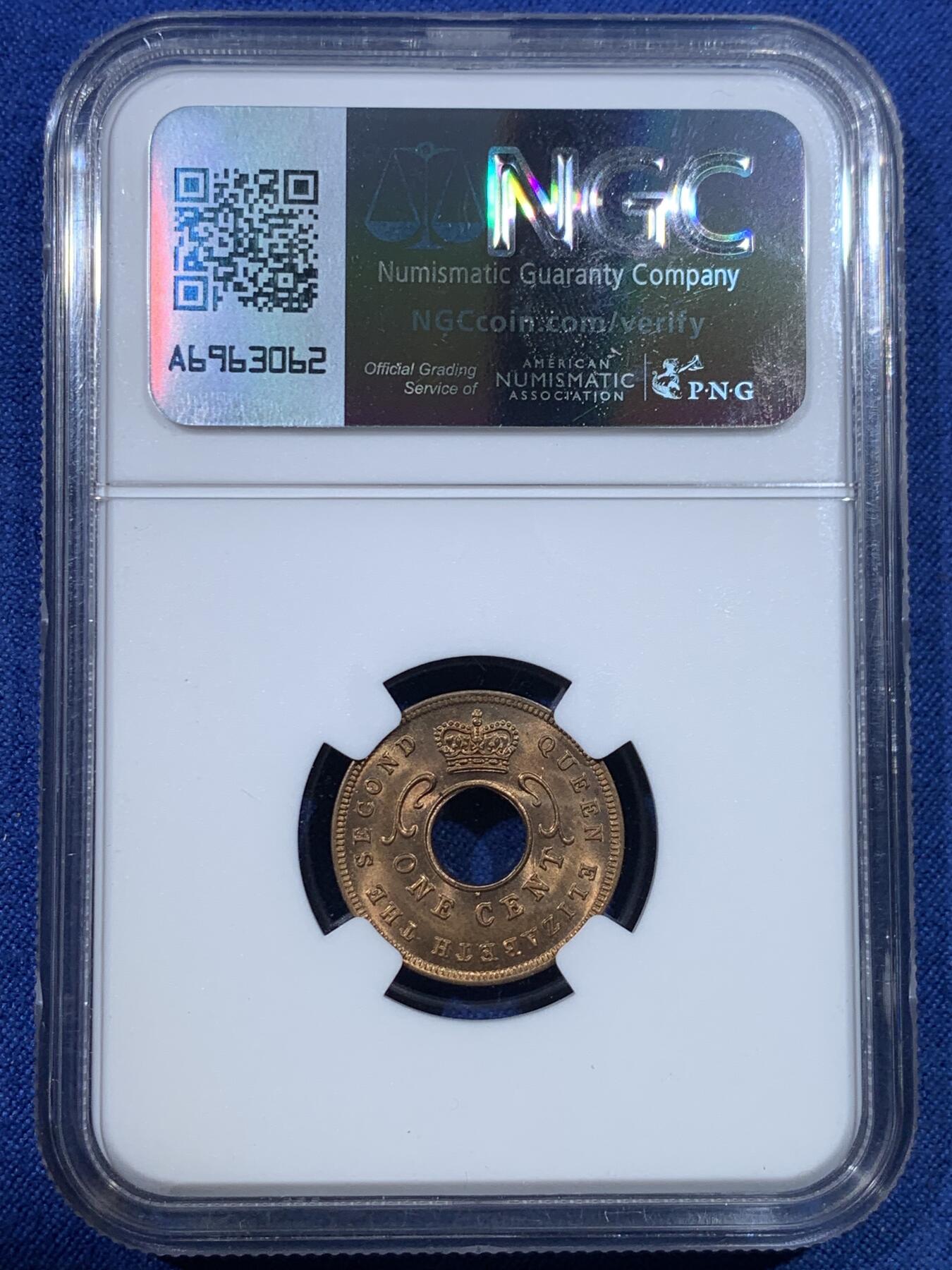 《竞宝斋》第432场 周日，周一 2场连拍 （全场包邮） 四枚一组 NGC MS65-66 英属东非伊丽莎白二世时期四面值一组 都是65/66分高分！收藏一步到位！其中66分镍币是亚军分（冠军分仅1枚）！