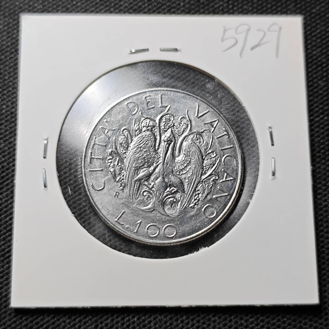 KK钱币收藏小铺  第359场  2月预留时间 周末发货 梵蒂冈100里拉 