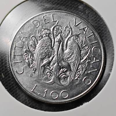 KK钱币收藏小铺  第359场  2月预留时间 周末发货 - 梵蒂冈100里拉 