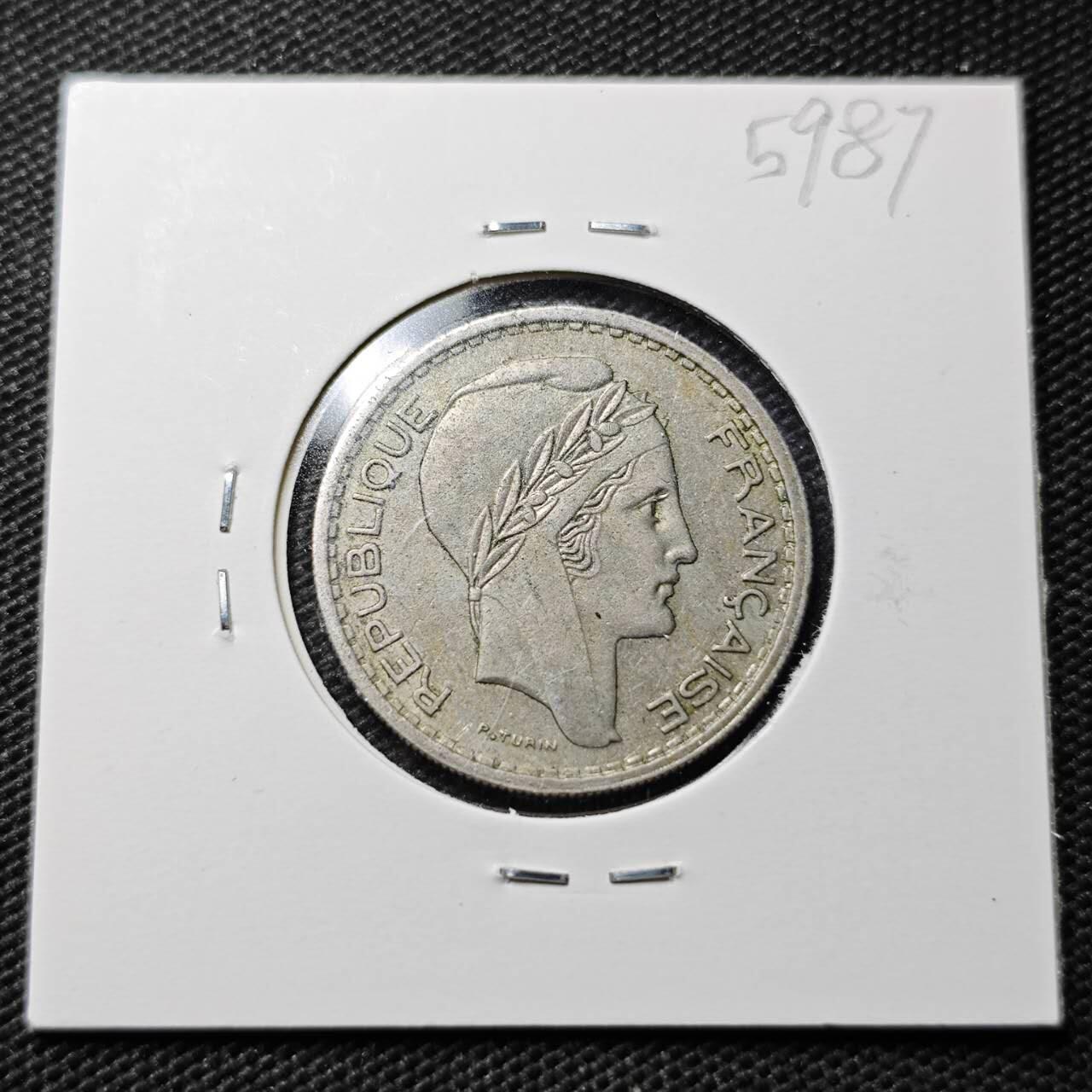 KK钱币收藏小铺  第359场  2月预留时间 周末发货  1948法国10法郎