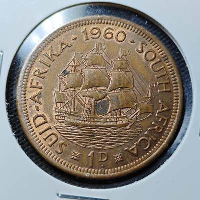 KK钱币收藏小铺  第359场  2月预留时间 周末发货 -  1960英属南非1便士铜币
