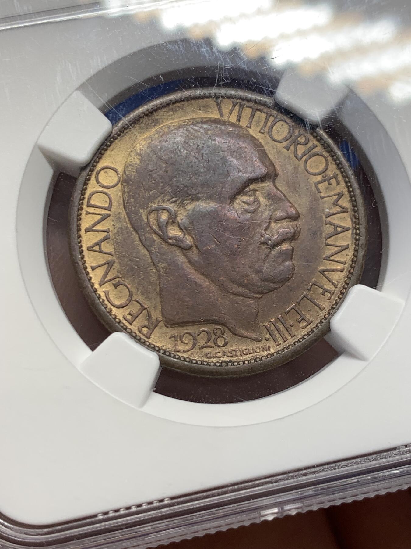 《竞宝斋》第432场 周日，周一 2场连拍 （全场包邮） NGC AU50 意大利1928年米兰世博会代用币 意大利代用币知名品种