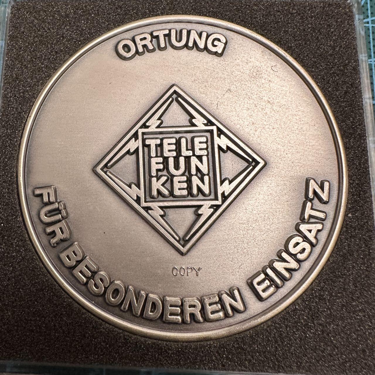 蒂克钱币-第46场 日本章牌专场 德国维尔茨堡雷达 纪念章 复刻70mm 118g