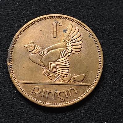 【全场包邮】纯粹捡漏拍472场（免费代拍第9场） - 爱尔兰1963年母鸡好品1便士大铜币