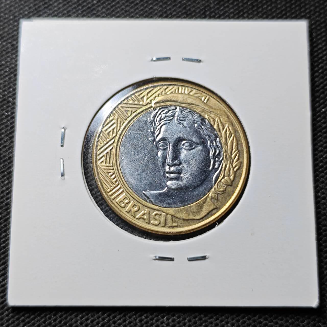 KK钱币收藏小铺  第359场  2月预留时间 周末发货  2008巴西1瑞尔双色币