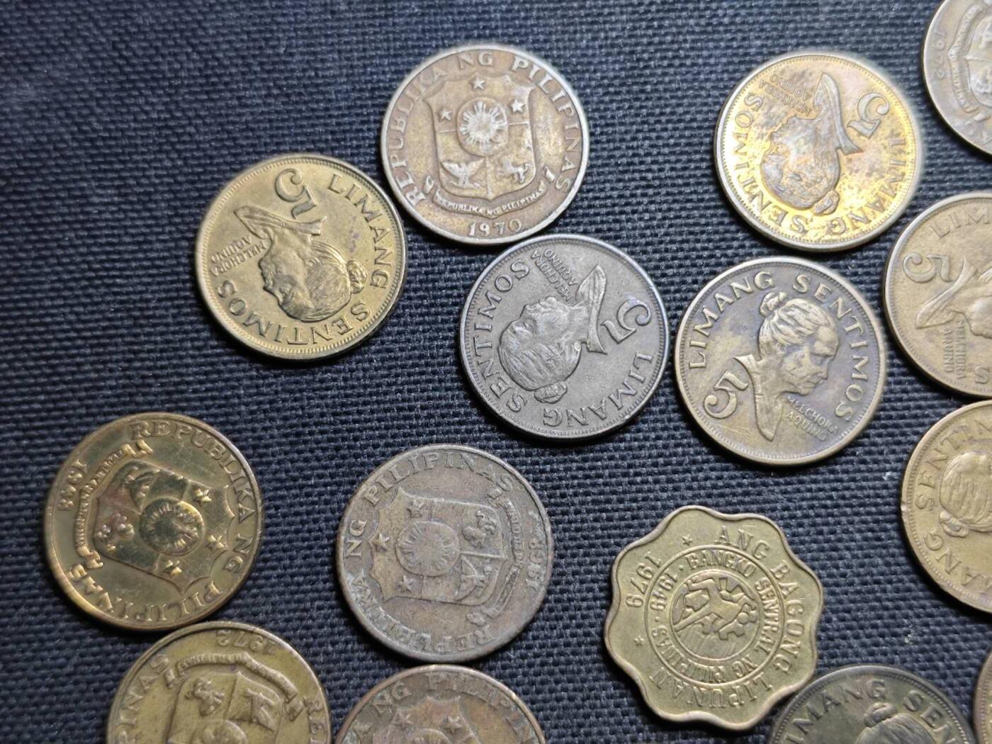 KK钱币收藏小铺  第359场  2月预留时间 周末发货  菲律宾5分铜币一组19枚