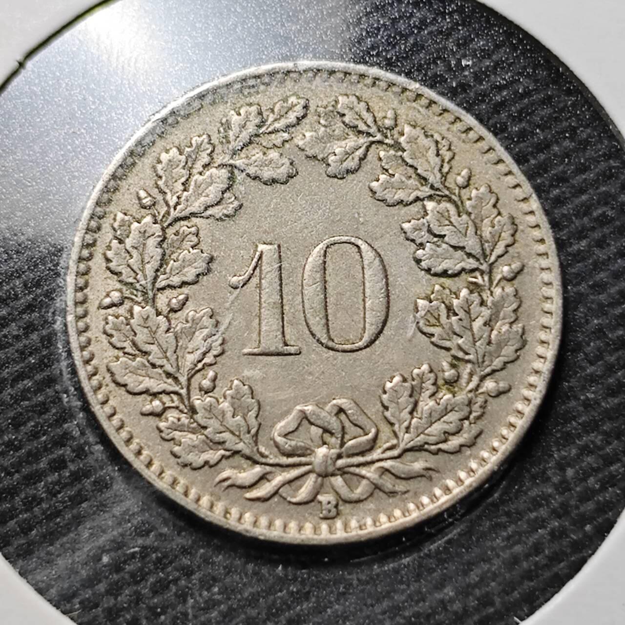 KK钱币收藏小铺  第359场  2月预留时间 周末发货  1953瑞士10分