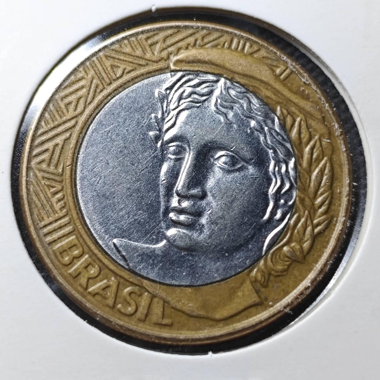 KK钱币收藏小铺  第359场  2月预留时间 周末发货  巴西1瑞尔双色币