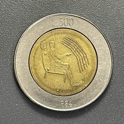 回流1026 - 圣马力诺1986年500里拉双色金属币 纪念技术革命 