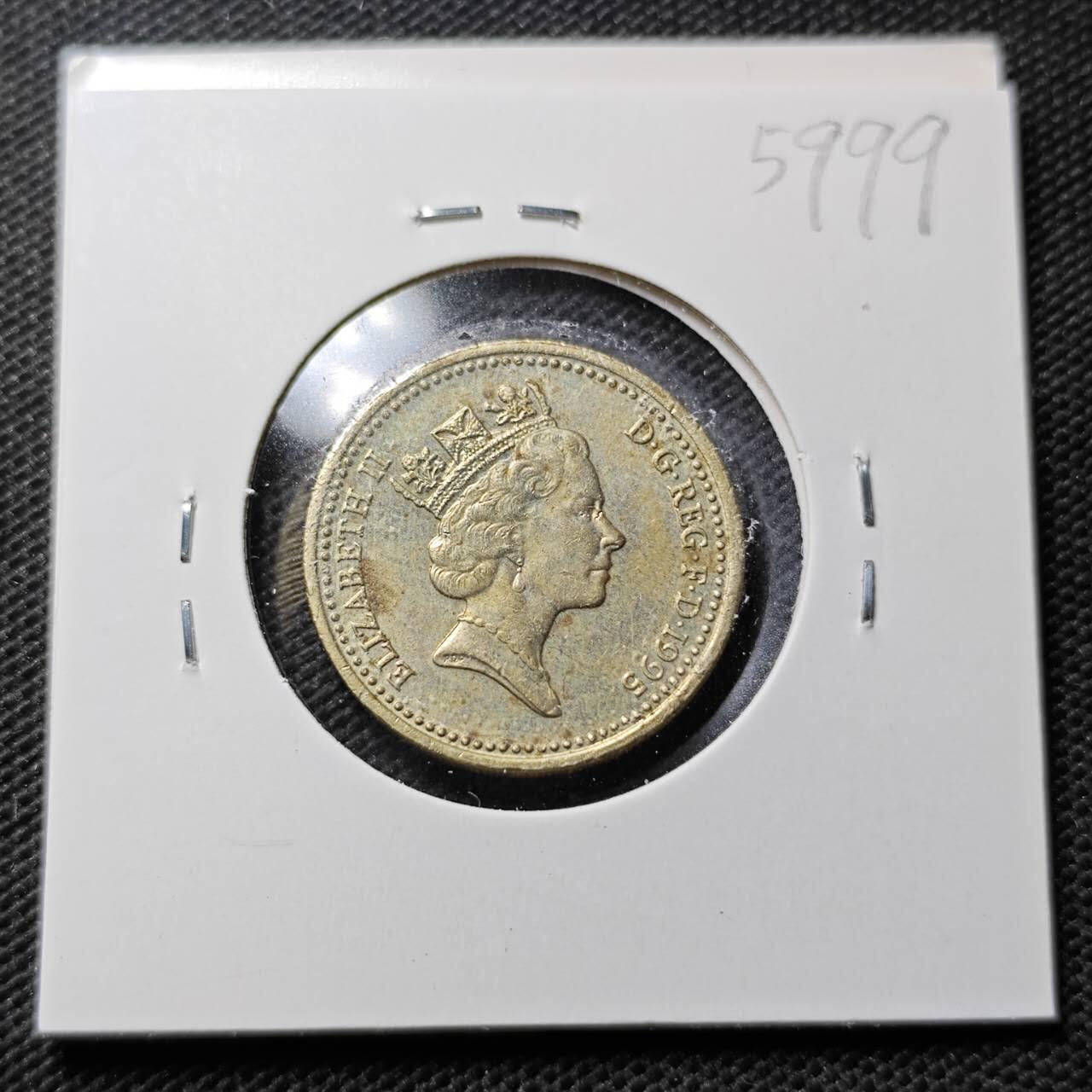 KK钱币收藏小铺  第359场  2月预留时间 周末发货  英国1镑 龙