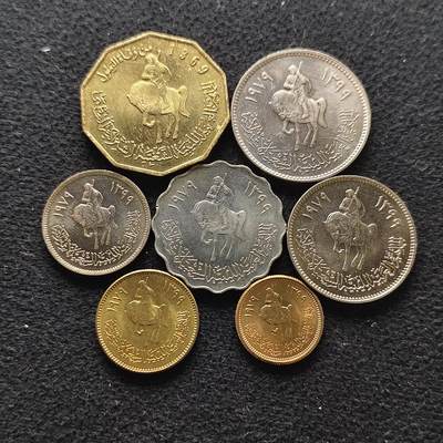 【全场包邮】纯粹捡漏拍472场（免费代拍第9场） - 利比亚1969-1979年骑马人版7枚套币