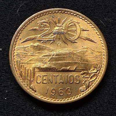 【全场包邮】纯粹捡漏拍472场（免费代拍第9场） - 墨西哥1963年原光好品20分大铜币