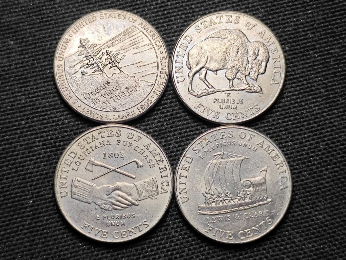 KK钱币收藏小铺  第359场  2月预留时间 周末发货  美国5分纪念币一组4枚