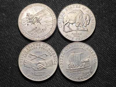 KK钱币收藏小铺  第359场  2月预留时间 周末发货 -  美国5分纪念币一组4枚
