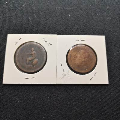 【全场包邮】纯粹捡漏拍472场（免费代拍第9场） - 英国各年份乔治三世半便士铜币2枚一组