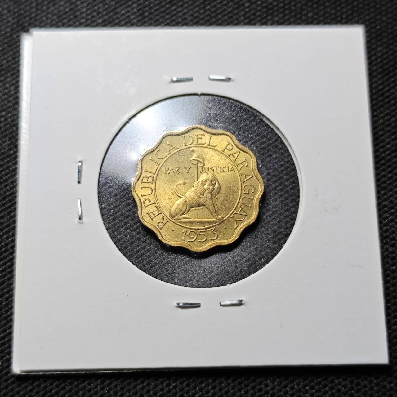 KK钱币收藏小铺  第359场  2月预留时间 周末发货 1953巴拉圭10分铜币 好品 