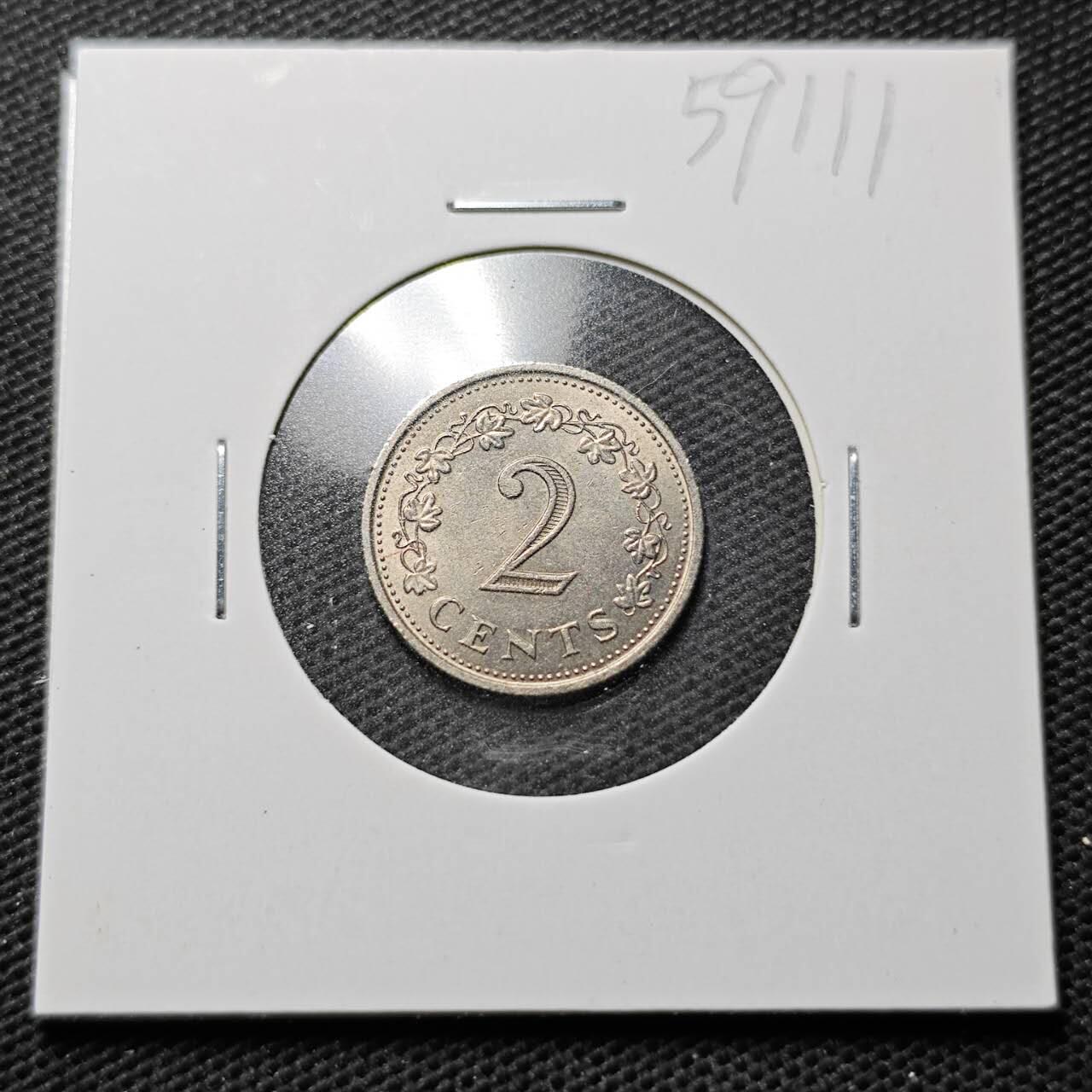 KK钱币收藏小铺  第359场  2月预留时间 周末发货  1972马耳他2分