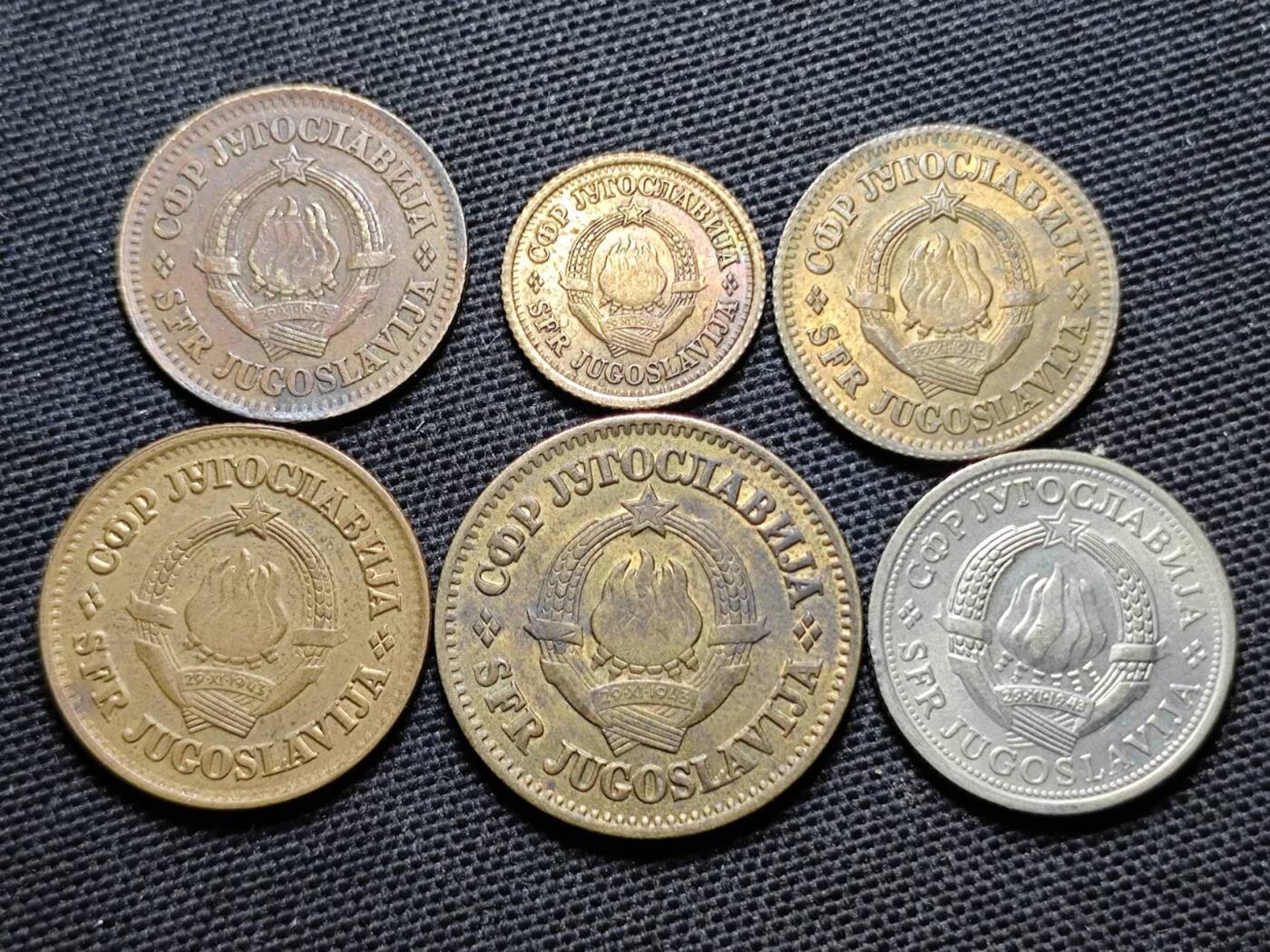 KK钱币收藏小铺  第359场  2月预留时间 周末发货  南斯拉夫一组6枚