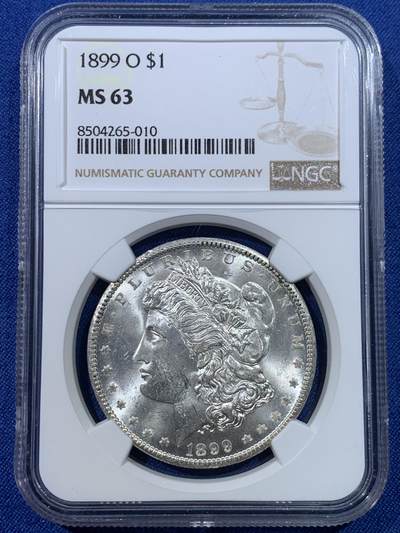 《竞宝斋》第432场 周日，周一 2场连拍 （全场包邮） - NGC MS63 美国 1899年 摩根银币