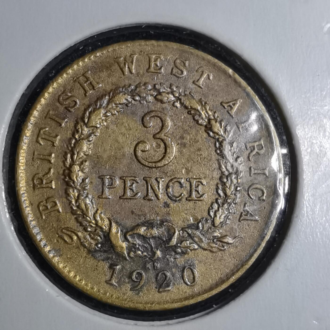 沼泽如烟--第887场 英属西非1920年3便士KN版