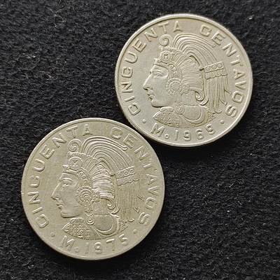 【全场包邮】纯粹捡漏拍472场（免费代拍第9场） - 墨西哥1969/1975年不同版印第安人50分