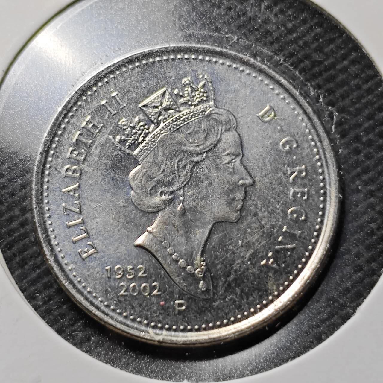 KK钱币收藏小铺  第359场  2月预留时间 周末发货  2002加拿大5分纪念币