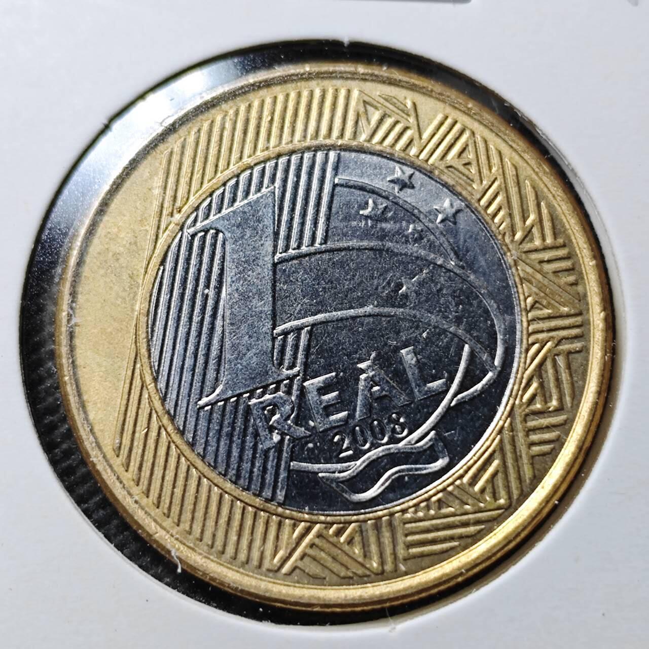 KK钱币收藏小铺  第359场  2月预留时间 周末发货  2008巴西1瑞尔双色币